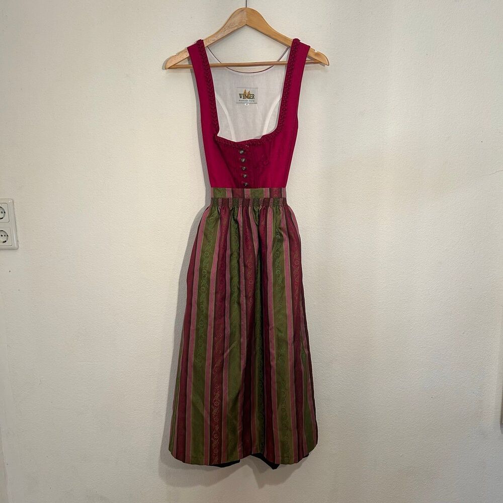 Pink Black Sound Of Music Austrian German Dirndl Dress Size 8 by Wenger